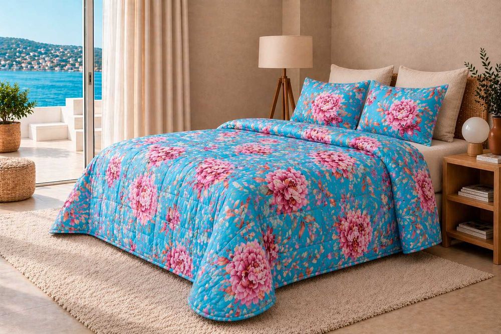 Colcha Estampada em Veludo