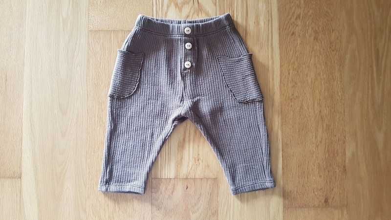 Calças caneladas em malha, castanhas, 9 meses