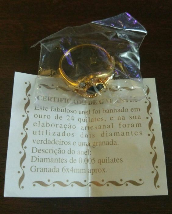 Conjunto Banhado Ouro (Alfinete + Brincos + Colar + Anel)