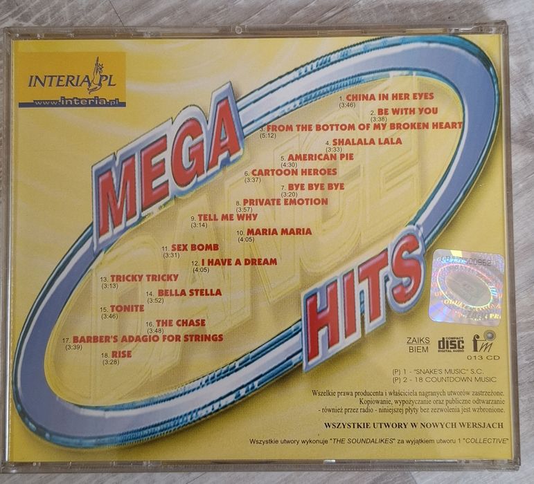 Mega Dance Hits CD