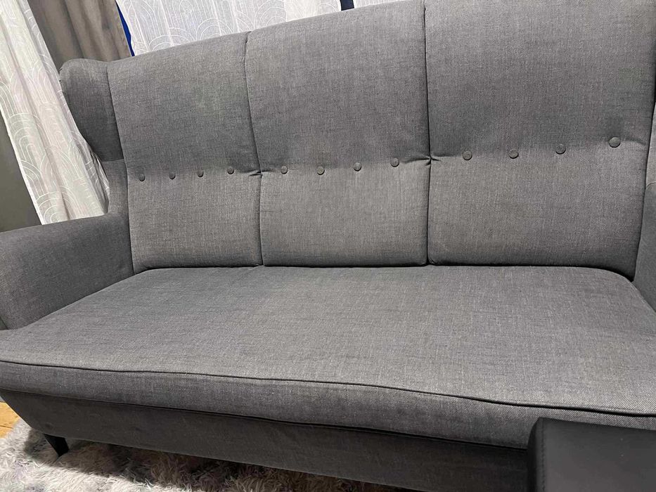 Sofa IKEA STRANDMON – 3-osobowa, szara – wygodna, zadbana