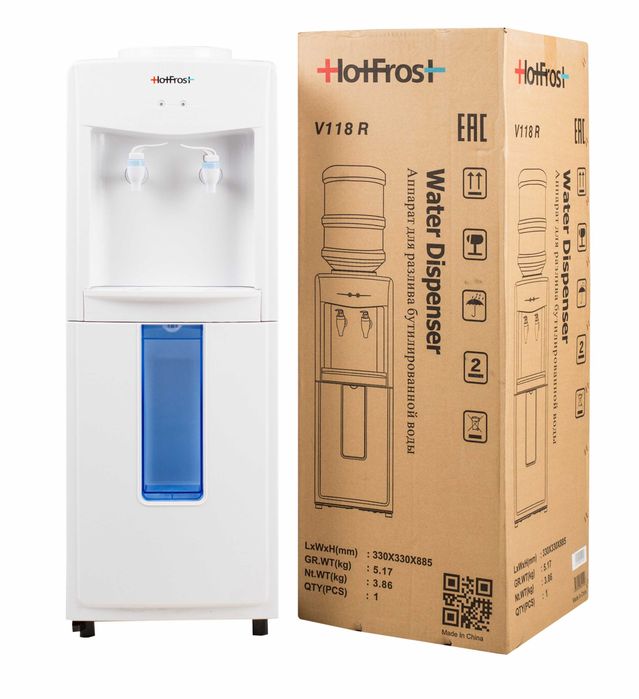 Кулер для води HotFrost V118R із вбудованим стаканотримачем Супер ціна