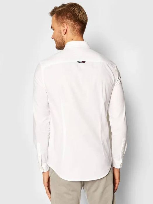 Мужская хлопковая котоновая рубашка tommy hilfiger jeans slim fit
