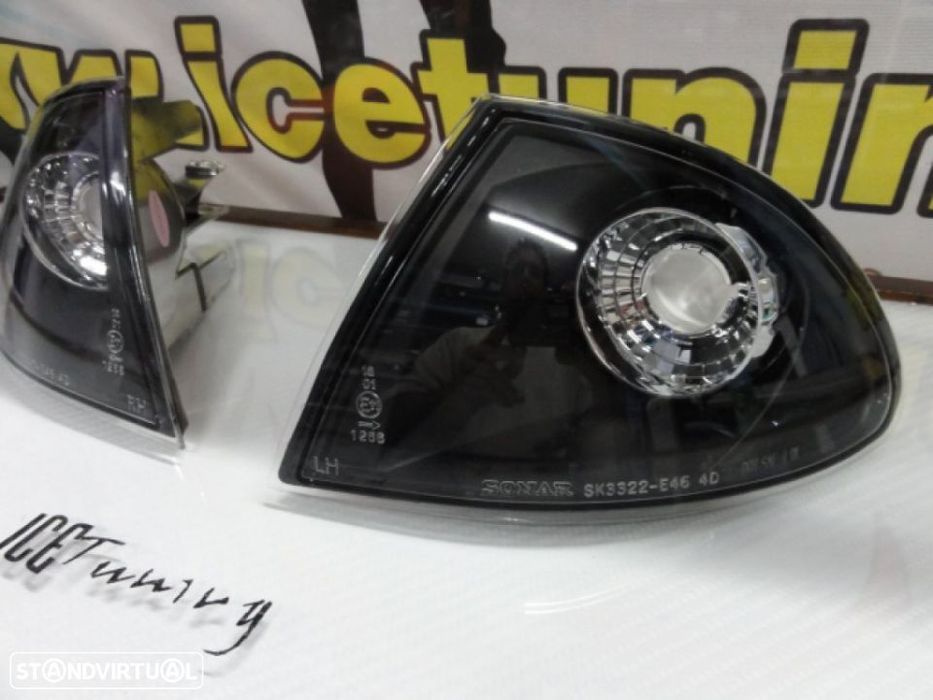 Pisca frontal BMW E46 limo / touring 4p 98-01 Fundo Preto c/2 anos de garantia