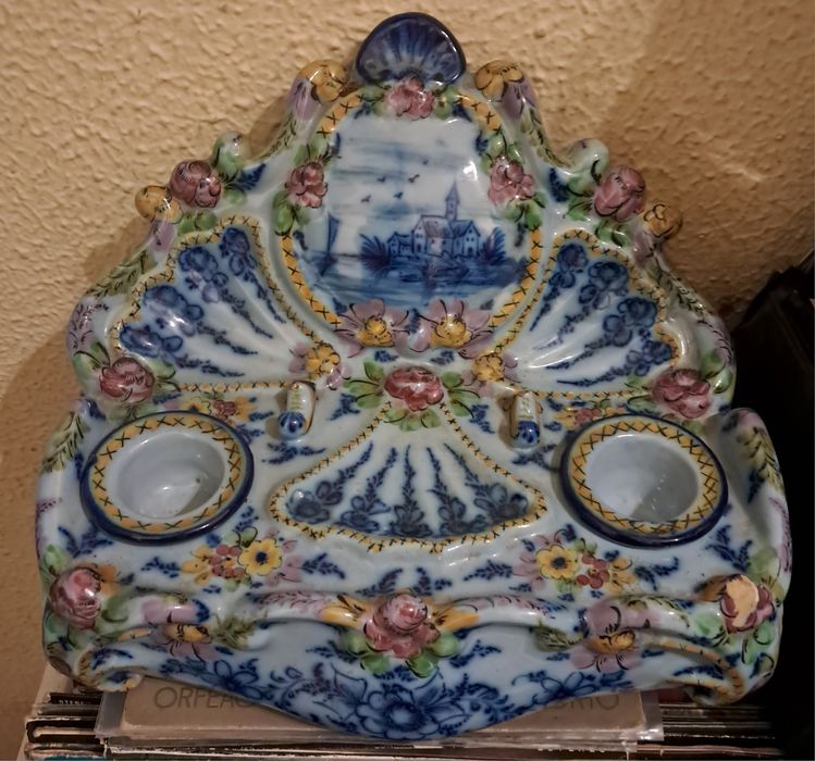 Tinteiro Antigo da E.P.L Alcobaça, Pintado à Mão