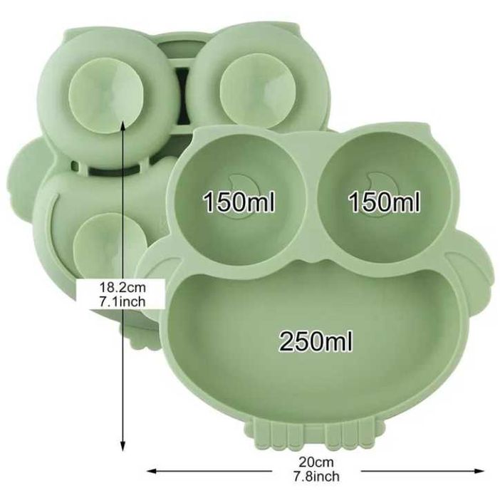 Talerzyk sowa silikonowy z przyssawkami BPA free