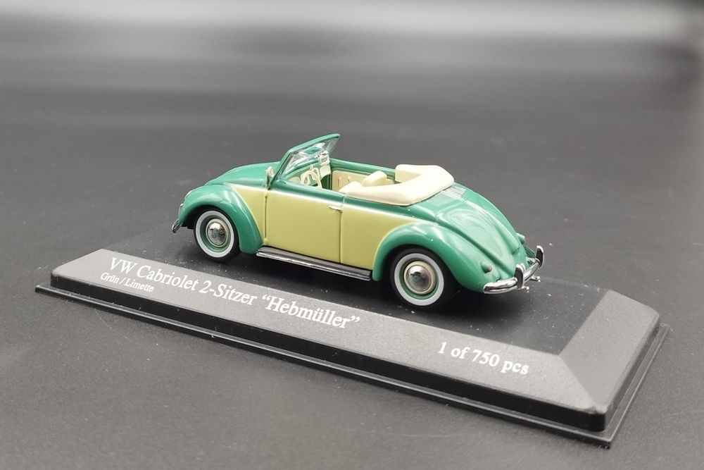 1:43 Volkswagen Hebmuller Cabriolet Green Lemon Minichamps