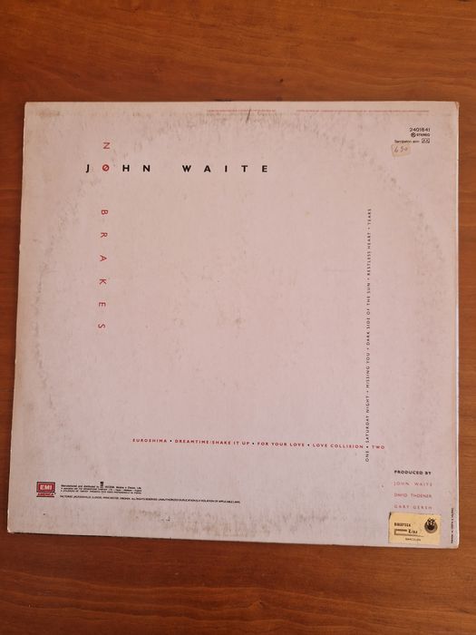 Vinil "No Brakes", John Waite, 1984