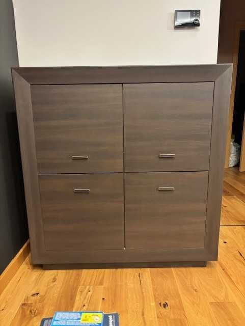 Zestaw komoda, szafka TV, witryna, dąb wenge