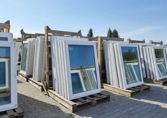 Okna używane PCV 104x136 Duży SKŁAD OKIEN Dowóz, balkonowe, tarasowe