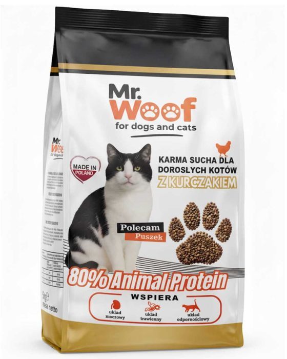 Sucha karma dla kotów kurczak 5kg Mr. Woof