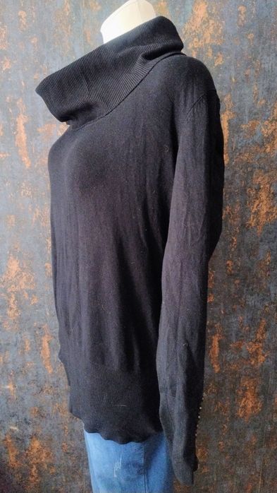 Czarny klasyczny szeroki golf damski rozmiar xl