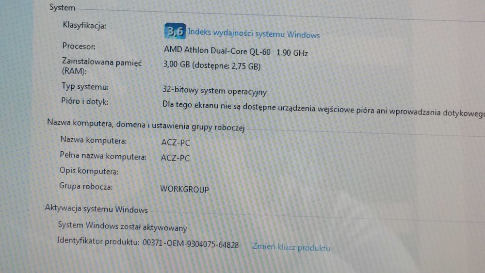 Laptop Compaq Presaro CQ 50 - Windows  7 - z Kanady  !