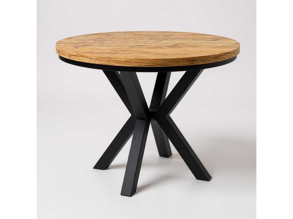 stół okrągły rozkładany pająk LOFT 120/220  z maskownicą nogi metal