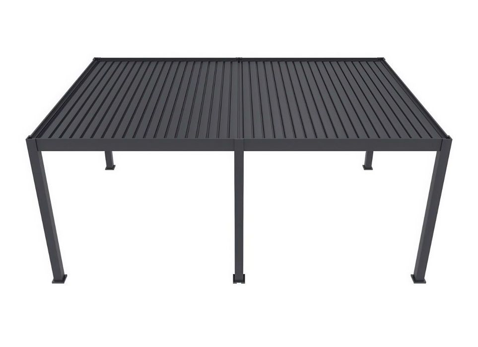 Pergola elektryczna tarasowa 4x6 DELUXE PRO AUTOMATIC z oświetleniem LED, Anthracite - Gutroof