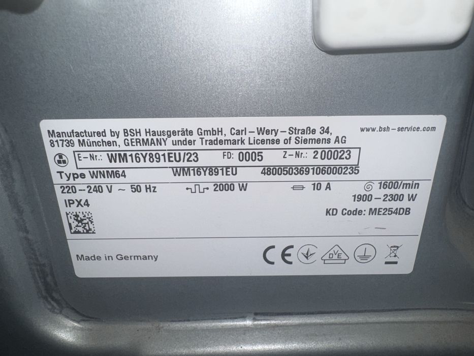 Стиральна машина Siemens