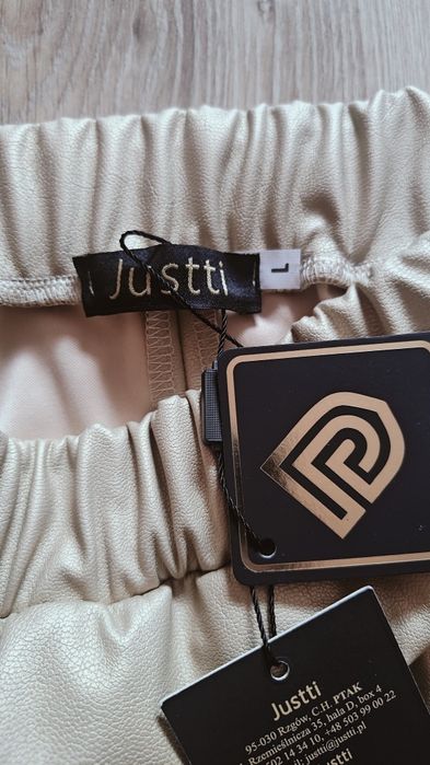 Złota nowa spódnica damska midi eko skóra L/XL