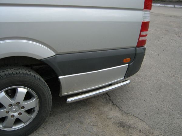 Mercedes Sprinter W906 2006-2018 рр. Бічні труби за заднім колесом (2 шт., нерж) ExtraLong база, 60мм