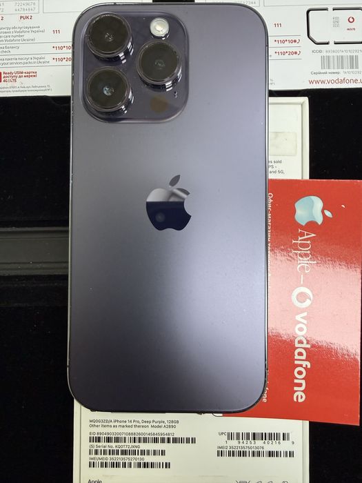 iPhone 14 Pro 128GB Deep Purple 91% рідний АКБ, фізична сім. NEVERLOCK