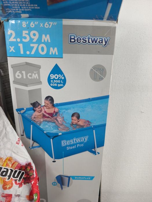Piscina Bestway Steel Pro 2,59 m x 1,70 m x 61 cm