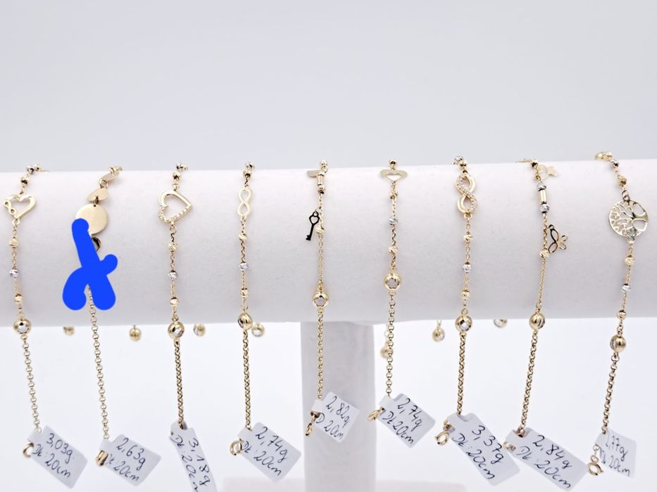 Złote bransoletki 585 14k NOWE