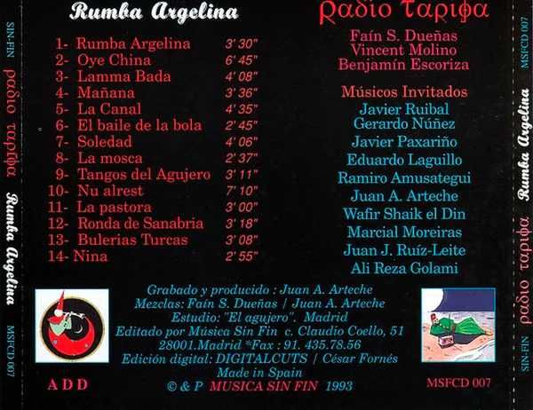 Radio Tarifa (Espanha) - Rumba Argelina (CD 1993, Musica Sin Fin)