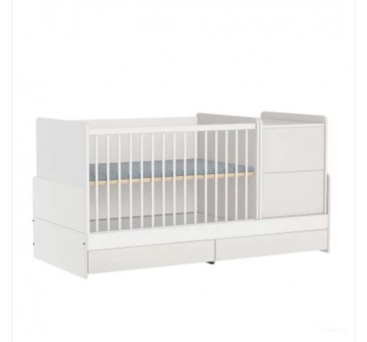 Łózeczko kombi komoda biurko Mokko Alda snow materac karuzela