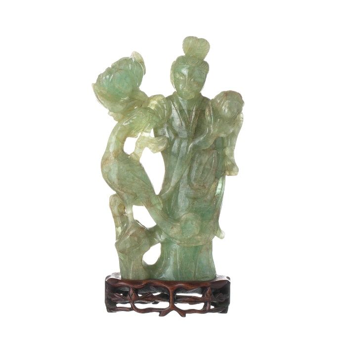 Grupo Escultórico Chinês Jade