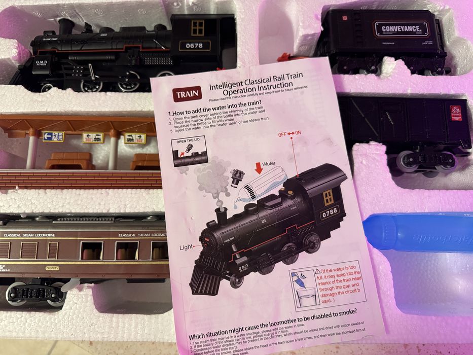 Потяг з паром.