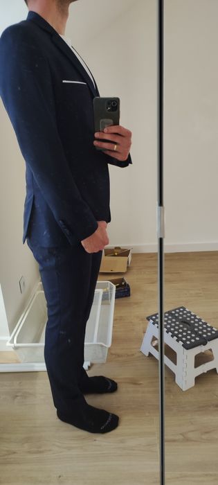 Garnitur granatowy 48 170/84 ślub wesele