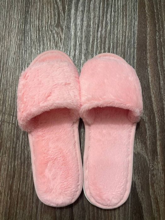 Пушистые домашние тапочки тапулечки 39 размер розовые