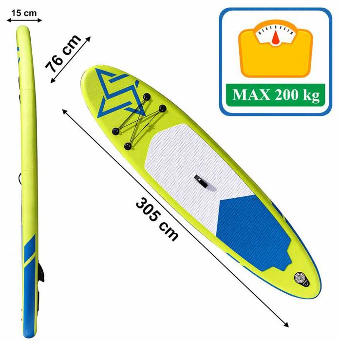 Deska SUP 305x76x15cm Pompowana Stand Up Paddle Board Zestaw 200kg