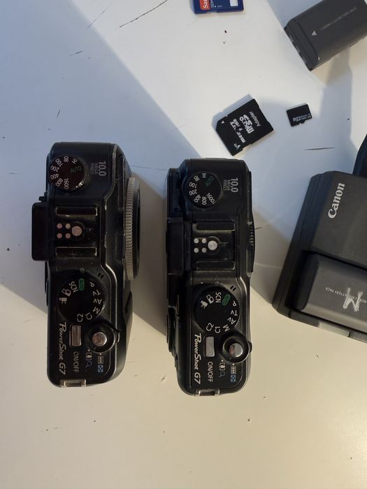 ZESTAW 2x Canon PowerShot G7 + Ładowarka, 2x Bateria i 2x Karta SD –