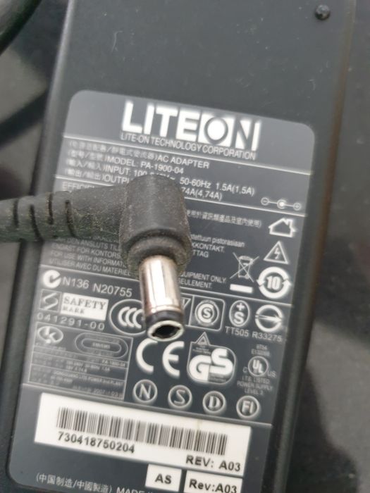 Transformador portátil 19v 4.74A