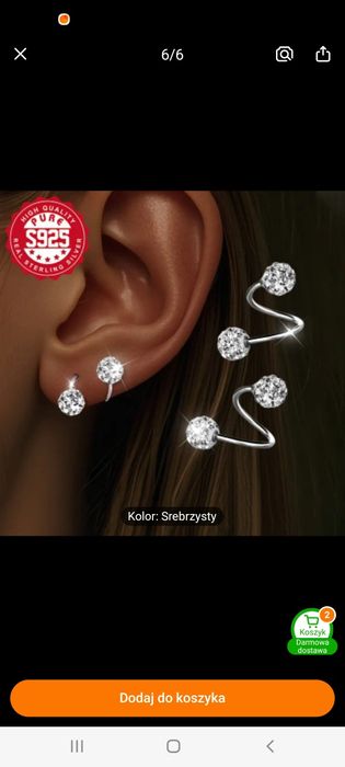 Srebrne kolczyki-sztyftowe