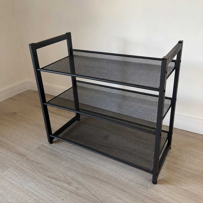 Organizer domowy na buty czarny metal 74 cm