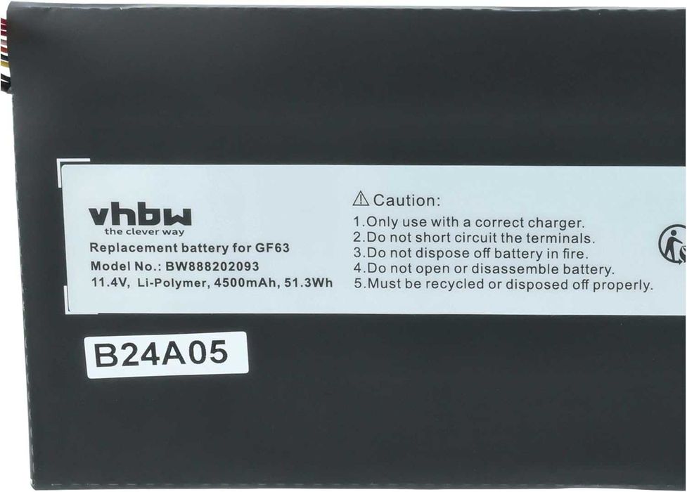 Bateria vhbw do MSI GF63 8RC (4500mAh 11.4V Li-Pol)