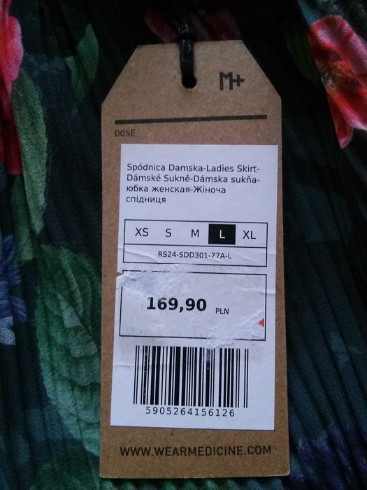 spódnica plisowana na gumce, z podszewką MEDICINE