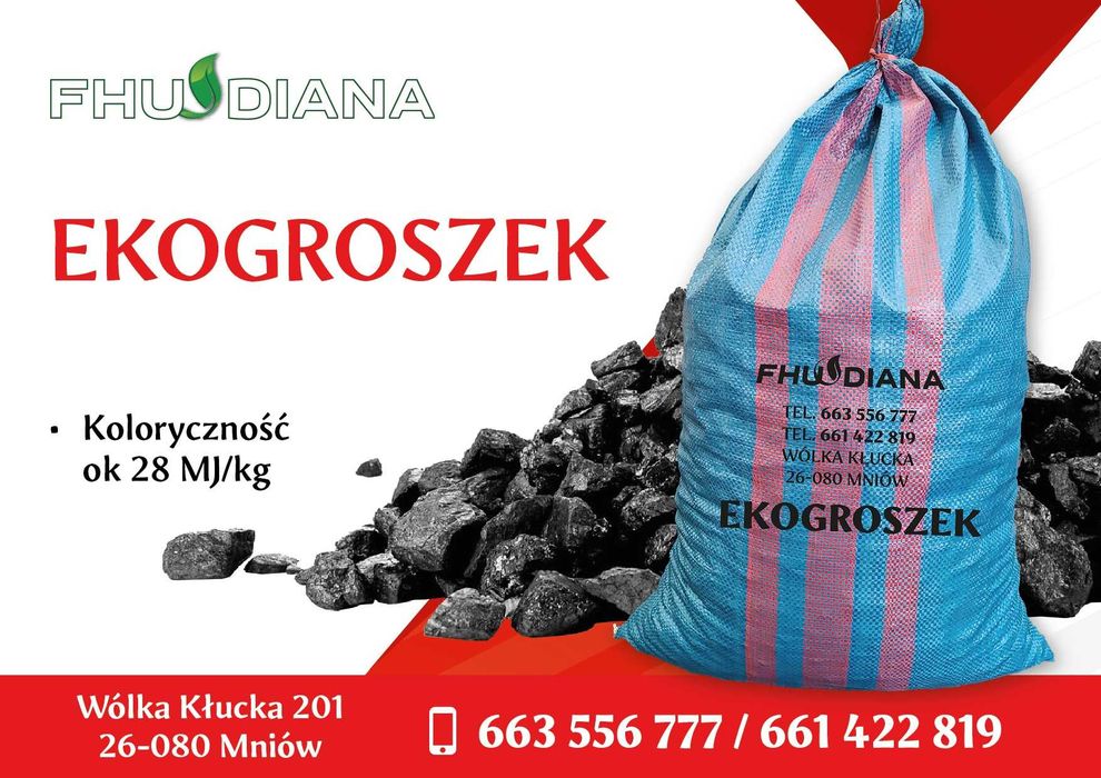 Ekogroszek workowany 28 Mj/kg, transport, [SUCHY], POLSKI !!!