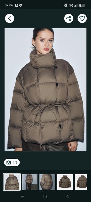 Пуховик Zara xs s