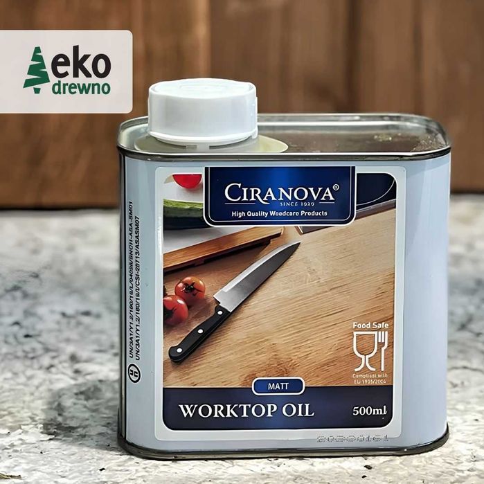 Olej do blatów drewnianych, kuchennych, łazienkowych, mebli dębowych. Worktopoil Ciranova Topoil. EKODREWNO Wrocław