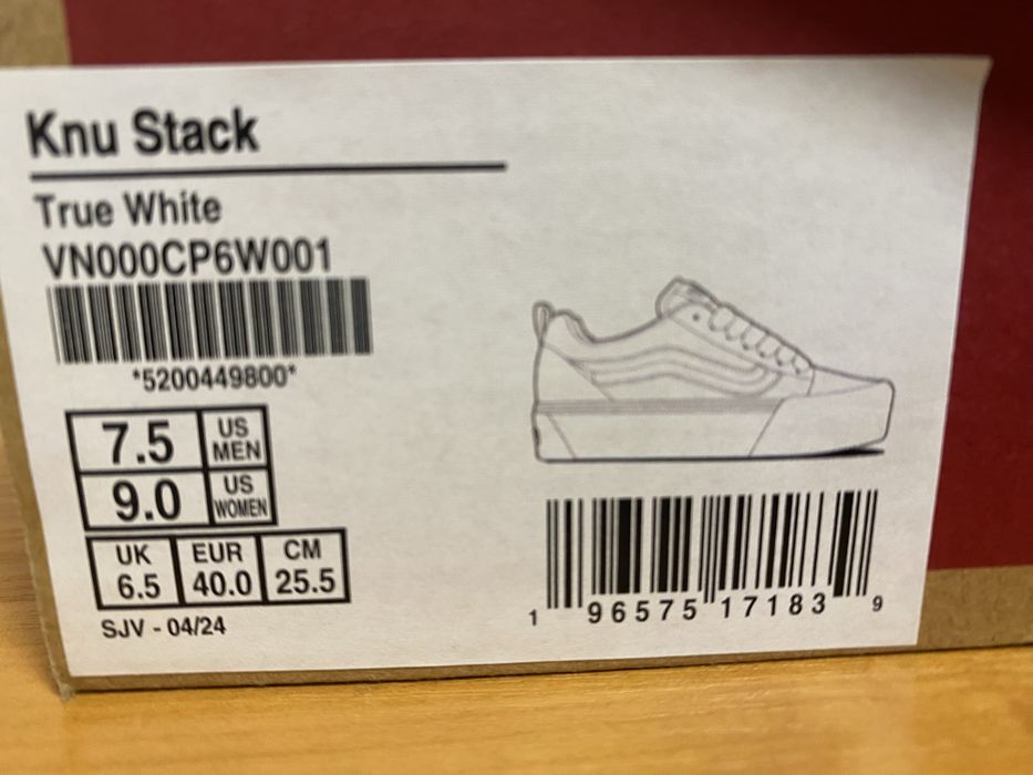 Vans knu Stack Білі на високій піддошві