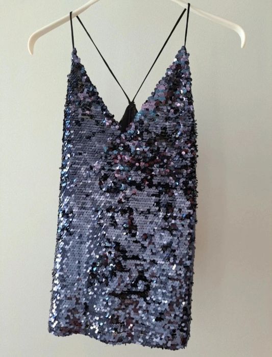 Top zara lantejoulas xs