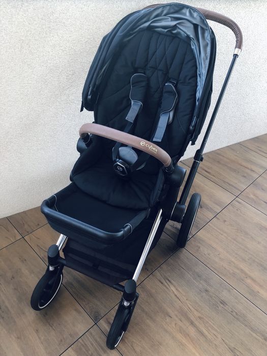 Cybex Priam 2.0 - 2w1  Deep Black + Chrome Brown  + torba + uchwyt na kubek