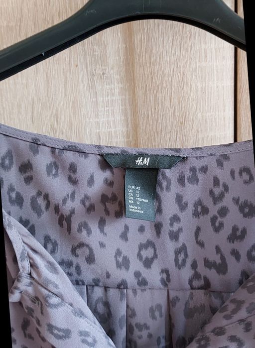 Bluzka koszula asymetryczna cętki panterka XL 42 H&M