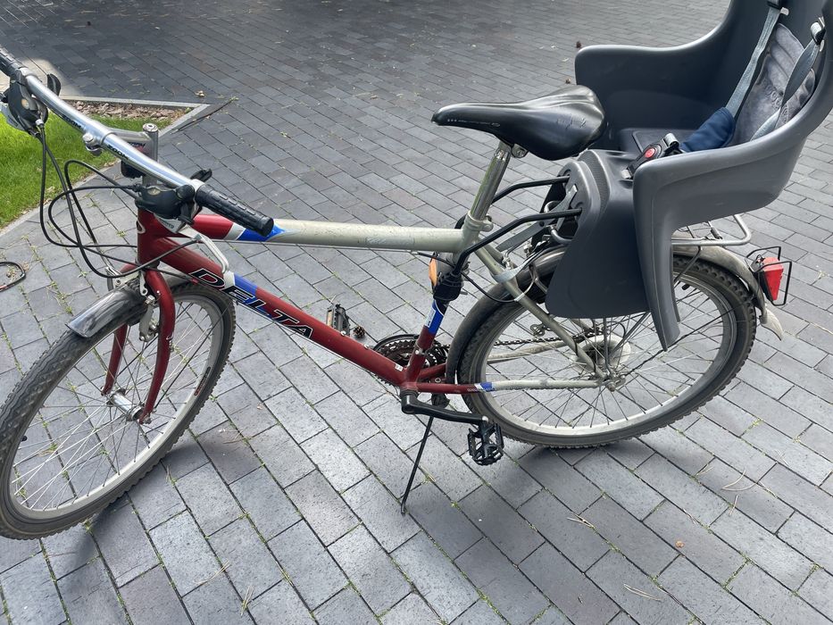 Rower męski Delta z krzesełkiem dla dziecka