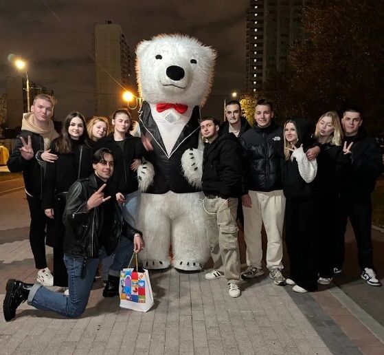 Белый мишка Днепр на день рождения