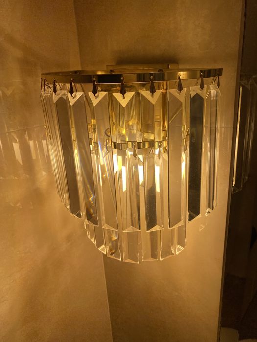 Dwa krysztalowe kinkiety