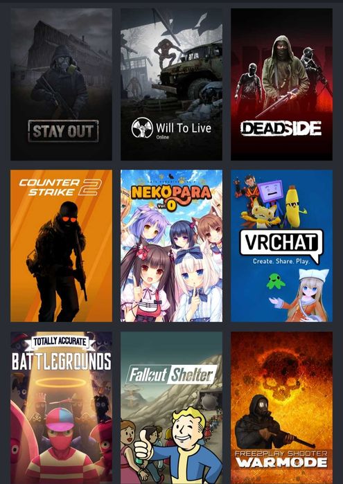 Аккаунт steam, багато популярних ігор