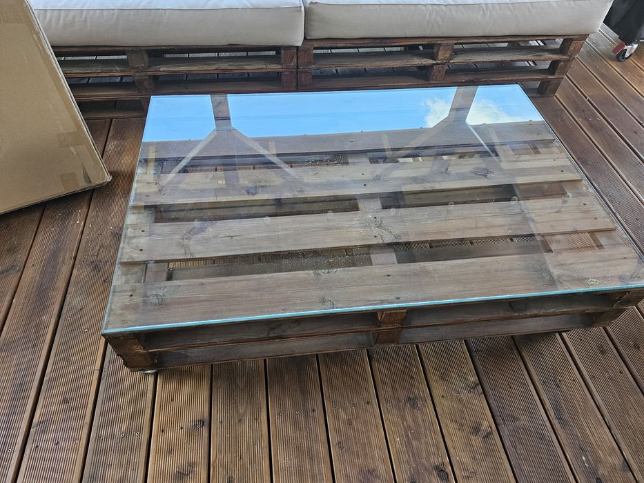 Blat szklany na stolik z palety  120x80 hartowany